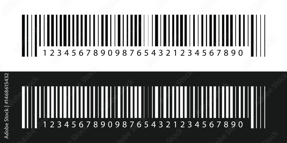 Barcode isolated on white background, Simple fake bar code