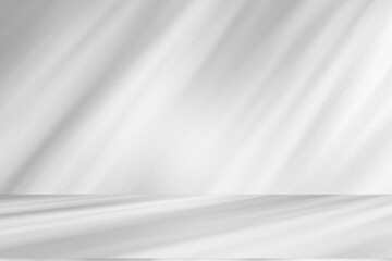 Leinwandbilder - Wall interior background, studio and backdrops show products.with shadow from window color white and grey. background for text insertion and presentation product	