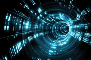 Wall Mural - abstract digital tunnel