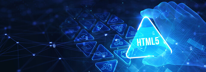 Wall Mural - the concept of business, technology, the internet and the network. html5. 3d illustration
