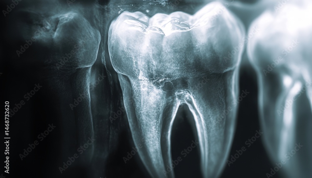 Detailed Dental X Ray Scan of Human Tooth and Bone Structure ...