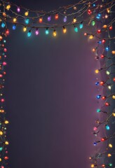 Wall Mural - Retro colorful Christmas lights border, seamless vector pattern , celebration, illustration, garland