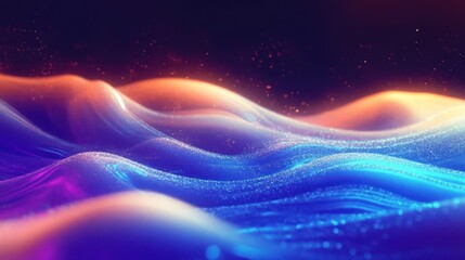 Wall Mural - abstract waves of blue and orange creating a vibrant visual effect