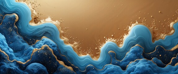 Wall Mural - plain cosmic gold and icy blue color abstract background