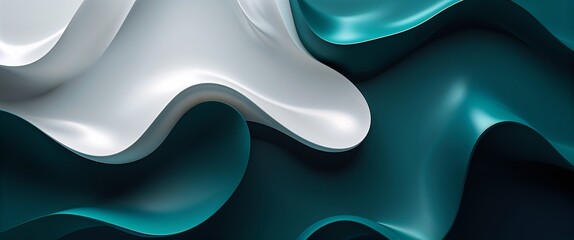 Wall Mural - plain pearl white and dark teal color abstract background