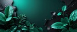 Powerful jade green and matte black color abstract background