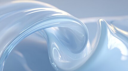 Aufkleber - Translucent droplets, smooth curves, light white and light blue color, beautiful lighting