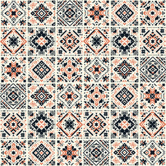 Naklejka na meble seamless geometric pattern with flowers