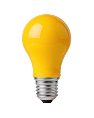 Aufkleber - Bright yellow light bulb isolated transparent background a single electric lightbulb