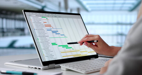 Poster - Professional Woman Efficiently Manages Project Schedule