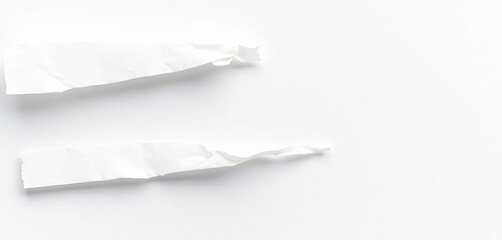 Wall Mural - Close-up of a torn, blank note paper with a ripped edge, isolated on white, grunge, blank