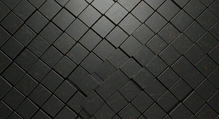 Abstract dark cube arrangement, creative pattern and texture with geometric forms