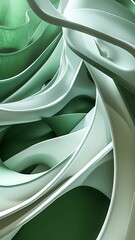Wall Mural - Abstract green waves and light create a natural, leafy pattern with a succulent texture