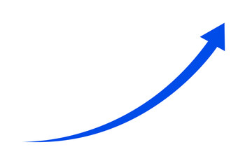 Wall Mural - blue curve arrow icon on transparent background. flat style. arrow icon for your web site design, lo