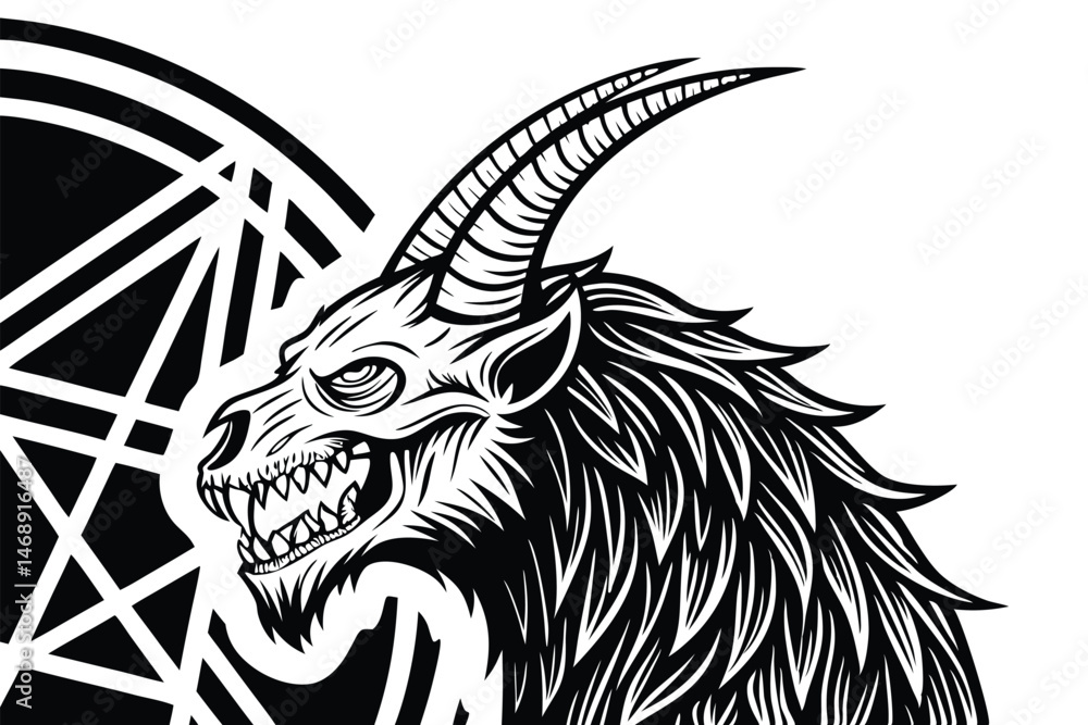 151 dark gothic demonic beast, horned skull creature, monstrous demon ...
