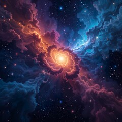abstract cosmic background. colorful nebula in space. 3d rendering