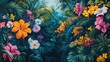 © Johannes - Abstract art piece showcasing a paradise garden with vibrant leaves and blossoms, painted in a contemporary style