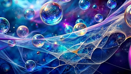Wall Mural - Cosmic Bubbles A Journey Through the Multiverse of Infinite Possibilities