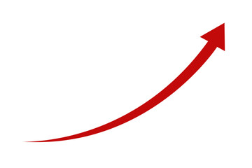 Wall Mural - red curved arrow graph up png file type transparent background