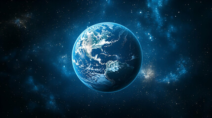 Wall Mural - A detailed depiction of Earth in the vastness of space.