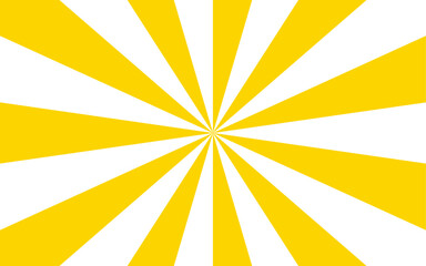 Fototapete - Abstract geometric sunburst with yellow and white straight rays. Symmetrical, evenly spaced, and sense of explosion or energetic motion. Clean, minimalistic aesthetic bright, stylized sunrise or burst