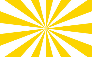 Fototapete - Abstract geometric sunburst with yellow and white straight rays. Symmetrical, evenly spaced, and sense of explosion or energetic motion. Clean, minimalistic aesthetic bright, stylized sunrise or burst