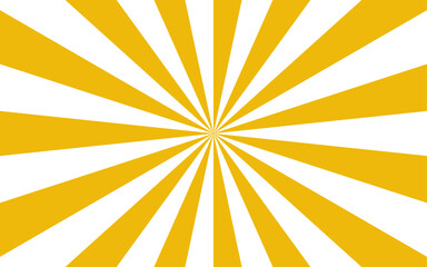 Poster - Abstract geometric sunburst with yellow and white straight rays. Symmetrical, evenly spaced, and sense of explosion or energetic motion. Clean, minimalistic aesthetic bright, stylized sunrise or burst