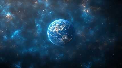 Wall Mural - Celestial view of earth within the cosmos.
