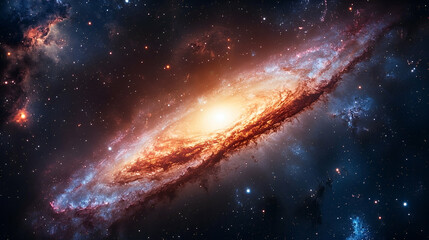 Wall Mural - A spectacular view of a spiral galaxy in deep space.
