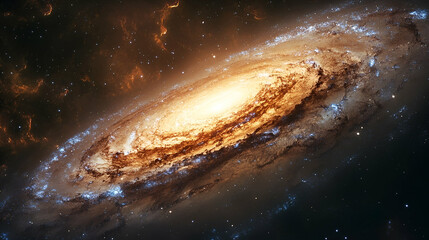 Wall Mural - A swirling galaxy, a celestial cosmic panorama.