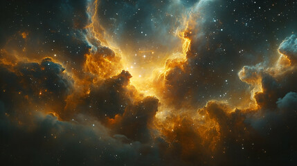 Wall Mural - A vibrant depiction of cosmic nebulae.