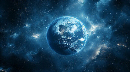 Wall Mural - A cosmic view of Earth from outer space.