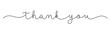 © HowLettery Studio - THANK YOU black calligraphy banner on transparent background