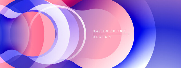 Poster - Abstract flowing shapes, vibrant colors blend. Gradient layers create dynamic visual effect. Modern design element for backgrounds.