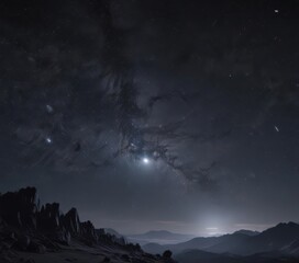 Wall Mural - Dark, star-filled night sky, celestial wonders,  night sky photography,  constellation