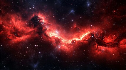 Wall Mural - Stunning vibrant red galaxy backdrop ideal for web design.