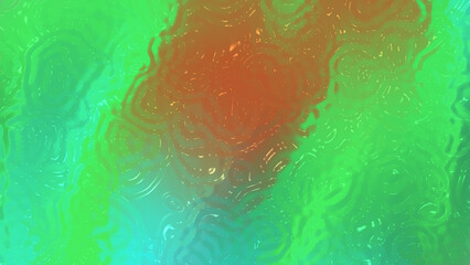 Wall Mural - captivating abstract digital image showcasing a blend of vibrant green and orange hues, with ripplin