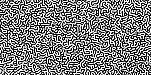 Wall Mural - abstract truing organic wallpaper turing reaction diffusion monochrome seamless pattern with chaotic
