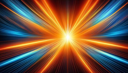 Wall Mural - radiant light in vibrant orange and blue abstract art ideal for backgrounds digital design