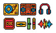 © Svitlana - Music production pixel art icons set – colorful, digital, audio and dj symbols