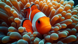 clown fish on coral reef