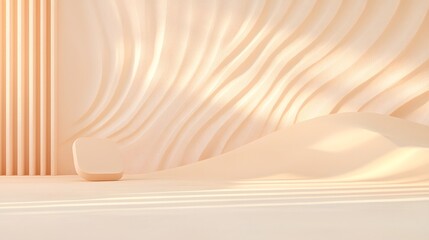 Wall Mural - geometric beige hills with soft lighting