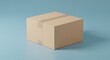 © Penggila - Sealed Cardboard Box on a Light Blue Background: A Simple Product Shot
