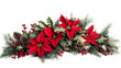 © Kabir - A set of stylishly arranged corner Christmas d%C3%A9cor in PNG format with red ribbons, isolated on a transparent background