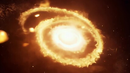 Wall Mural - luminous golden spiral galaxy glows in deep space, featuring a radiant core surrounded by swirling cosmic dust