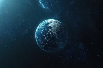 Wall Mural - Earth in space starry night