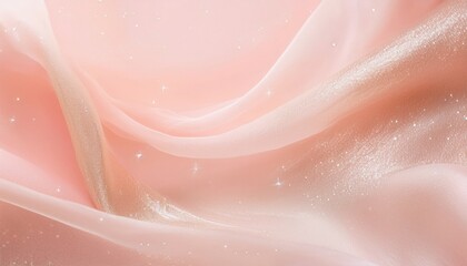 Poster -  soft pink shimmer chiffon with sparkles for feminine web design, luxury print, branding, or elegant digital background
