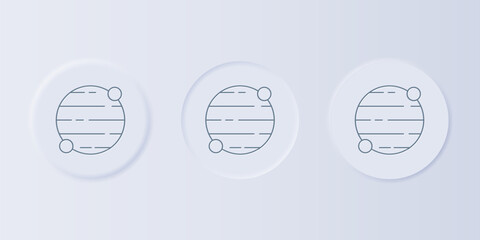 Wall Mural - grey planet icon isolated on grey background. set icons in square buttons. vector
