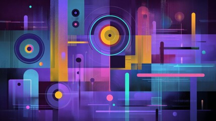 Wall Mural - vector-style image of futurist background abstract technology