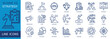 © Awicon - Collection of business strategy icons, related to report, planning, network and more. Outline icons vector illustation.